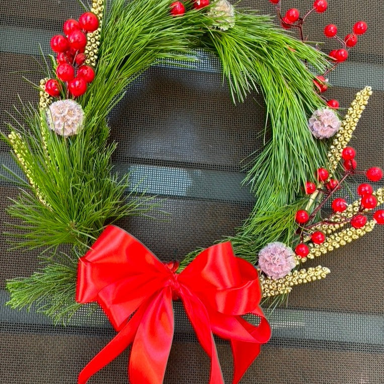 Fresh pine Christmas wreath