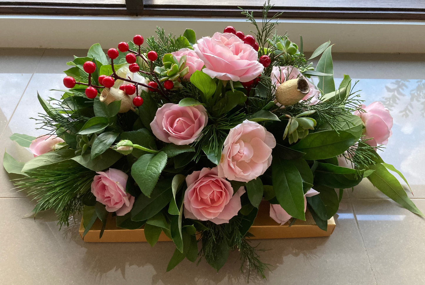 Christmas table arrangement