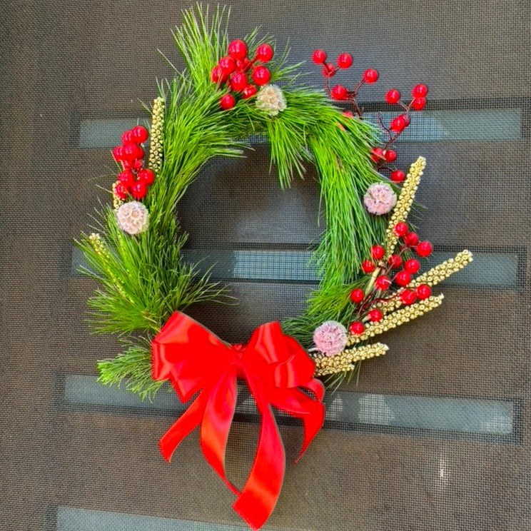 Fresh pine Christmas wreath