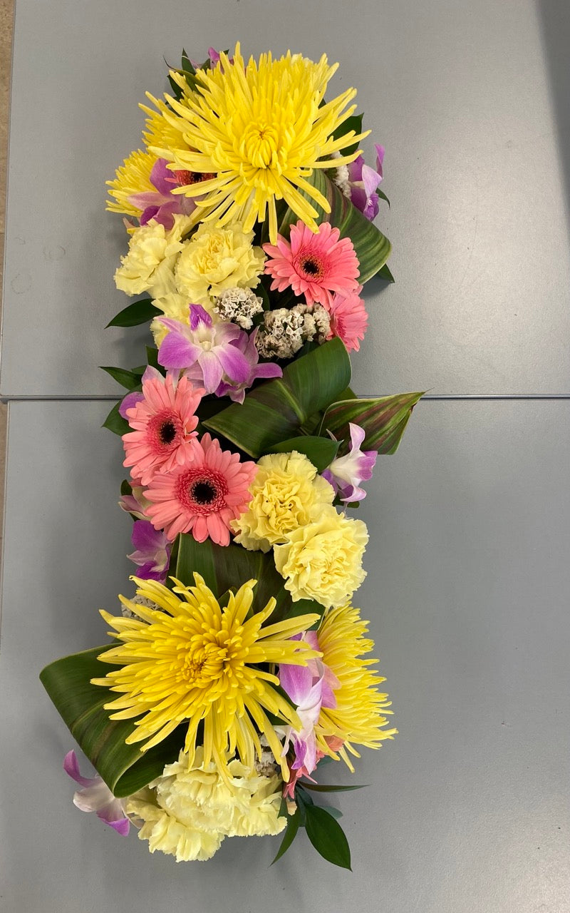 Fresh flowers table arrangement.