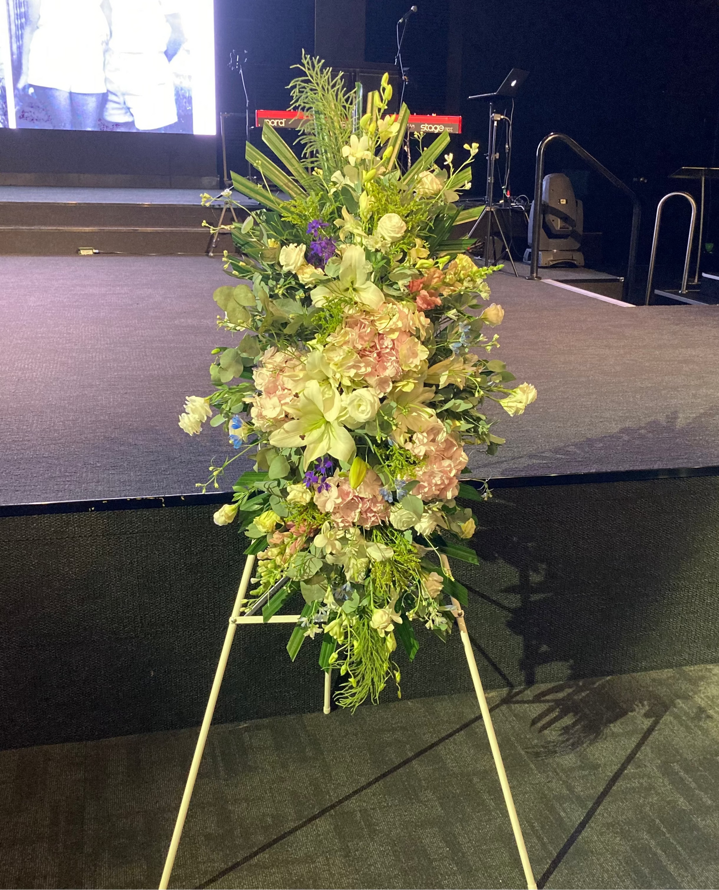 Memorial tribute floral arrangement